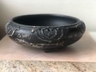 Antique Or Vintage Chinese Brush Washer Or Censer Vessel  Footed  In Black Clay