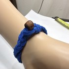 Hollister Blue Braided Cotton Bracelet Adjustable Button Closure Men   s  15 