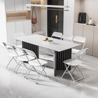 6 White Plastic Folding Chairs Sturdy Metal Frame For Party Event Wedding