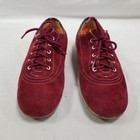 Endicott Johnson Sliders Womens Vintage Red Suede Bowling Shoes Size 8 5 Usa