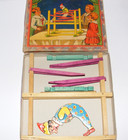Vintage Antique German Saxonia Clown Play Set Cardboard Flatsy Figurine Ca 1900
