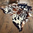 Genuine Brown White Cowhide Rug Real Brazilian Hair On Cowhide Leather Rug