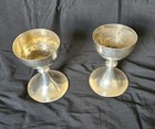 Pair Of Antique Silver Plated Catholic Chalice 