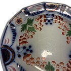 Antique Staffordshire Gaudy Welsh 7 5    Dodecagon Plate Ironstone Blue red Floral