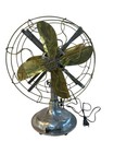 Antique Deco Gec England Partners Dual Sided Desk Fan Brass Blades Very Rare 