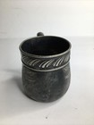 Meriden B Company Cup Etched Floral Design Quadruple Silver Plate Mug Handle