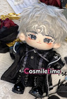 Gentleman Knight Plush 20cm Doll Cool Guy Black Leather Coat Clothes Dress Up