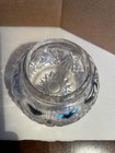 Vintage antique Cut Crystal Glass Vanity Powder Jar With Pewter Lid