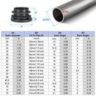 12pcs 2 28  Plastic Tubing End Caps Round Hole Plug Insert Black