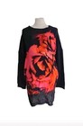 Religion London Womens Black red Strike Tunic Dress Florist Relaxed Fit   Uk 10 