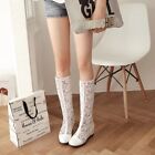 Women s Breathable Mesh Cool Boots Lace Upper High Heels Knee Boots Wedge Shoes