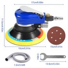 Air Random Orbital Sander 6  Disc Dual Action Pneumatic Sander With Sandpapers