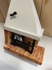 Vintage Lundby Dollhouse Corner Fireplace C  1970s