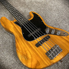 Trans-yellow 5-string Electric Bass Guitar With Ss Pickups  24-frets  Maple Neck