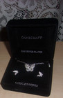 Danecraft Fine Silver Plated Earrings   Necklace Butterfly Set New Lighted Box