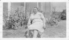 Vintage Photo African American Woman Sitting By Flowers In Yard 1950s Snapshot 