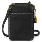 New Chala Black Grey Striped Cat Kitten Zippered Crossbody Wallet Faux Leather