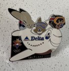 2002 Salt Lake City Olympics Delta Airlines Jet Mascots Powder Coal Copper Pin