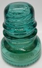 Vintage Hemingray No  40 Blue green Railroad Telegraph Insulator Glass Cap  Usa 