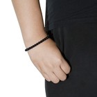 Men   s Black Onyx  Bead Bracelet Sterling Silver Handmade Spiritual Jewelry