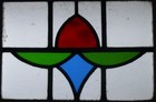 Abstract Old English Leaded Stained Glass Window 17 5  X 13 