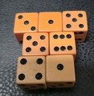 Vintage Bakelite Dice Lot Of 13 Butterscotch   Red Translucent