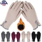 Women Ladies Warm Thick Soft Cashmere Gloves Touch Screen Winter Fleece Gloves