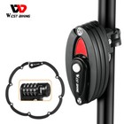West Biking Foldable Bike Lock 4 Digit Password Anti-theft Chain Lock Black