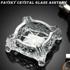 Crystal Glass Ashtray 5  5        Heavy Duty Square Cigar   Cigarette Tray
