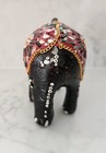 Feng Shui Dark Gray Elephant Trunk Statue Lucky Figurine Gift Home Decor