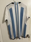 Men s Adidas Argentina 2022 World Cup Winners Home Jersey Sz Xl New With Defects