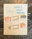 Vintage Baby   s First Medal Diaper Pins Pink Miraculous Medal Religious Charm