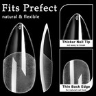 Addfavor 600pcs Almond Nail Tips Medium Gel X 12 Sizes Clear