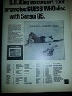 B b  King Guess Who Tour Rare Original Sansui Promo Poster Ad Framed 