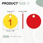 15pcs 1-15 Number Tags Round Id Number Key Tags Numbered Keychain Red-yellow 
