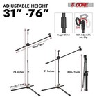 5core Tripod Mic Stand 4pc Adjustable 76  Heavy Duty Floor Microphone Boom Arm