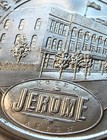 Vintage Hotel Jerome Silver Tone Coin Round Aspen J-bar Enjoy Complimentary