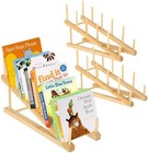 3 Pcs Bookshelf Holder  Wood Book Stand For Display 5-tier Tabletop Small Kid   