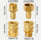 4x Pressure Washer Adapters Set Quick Disconnect Kit M22 Swivel To 3 8   Connect