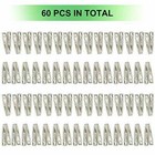  60 Pcs Strong Stainless Steel Clothes Pins Metal Laundry Pegs With Storage   