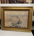 Antique The Signal Signed Cm Russell 25 5x19 5   western Native American Indian