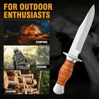 Outdoor Fixed Blade Knife 5cr Steel Material  Knife With A Wooden Handle