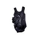 Gk Elite Gymnastics Leotard Black Mystique Tank Girls Size Cs With Scrunchie New