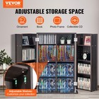 Vevor Media Storage Cabinet 4 Layers Adjustable Dvd Shelves 576 Cds Espresso