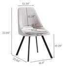 Emalie Modern Dining Chairs Set Of 2  Boucle Fabric Upholstered Dining Room C   