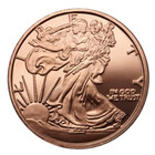 1 Oz  Copper Round - Walking Liberty -  999 Fine Copper Bullion Coin New
