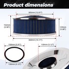 Blue Round 14  X 5  Deep Dish Air Cleaner Kit And Washable Filter W  Chrome Lid