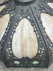 Vintage Slag Glass Ceiling Light Fixture Chandelier Green Amber 18  Beautiful