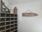 Primitive Antique Hanging 27x7 Painted Wood  sale  Sign Advertising Double Sided