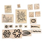 Vintage Stampin Up Wood Mounted Rubber Stamp Lot - 21 Pc Garden   Floral